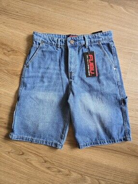FUBU Denim Loose Fit Y2K Carpenter Cargo Shorts Men’s Size 32